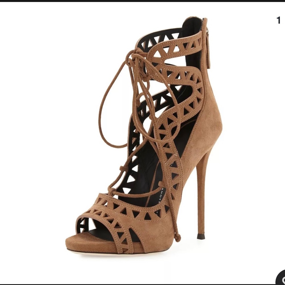 Giuseppe Zanotti Lepre Laser Cut Suede Sandal